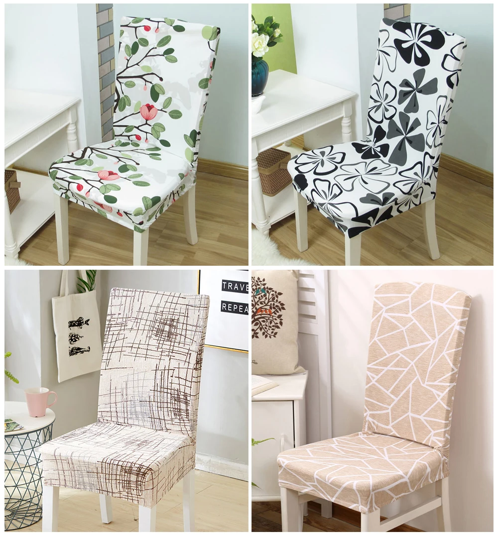Kitchen Chair Cover Dining Seat Cover Black Slipcover Chair Removable Furniture Covers Anti-Dust Spandex Chair Covers 1246Pcs (10)