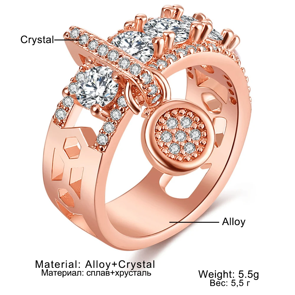 VKME модное роскошное циркониевое кольцо, кольцо из розового золота, обручальное кольцо для женщин, модное ювелирное изделие, новинка
