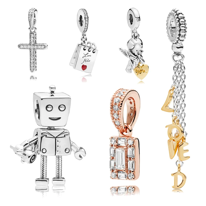 

2019 New Robbot Cupid Bead Charm 925 Silver Fit Original Pandora Bracelet Bangle Necklace Women DIY Europe Jewelry Birthday Gift