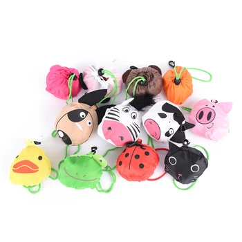 

1PC Cartoon Animal Panda Reusable Eco Foldable Shopping Tote Bag Frog Pig Bear waterproof shopping bags Storage Bags