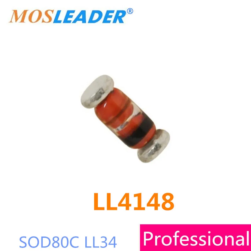 Mosleader LL4148 LL34 2500 шт SOD80 100V 0.2A 0 5 W 1/2W Импульсные диоды высокое качество сделано в