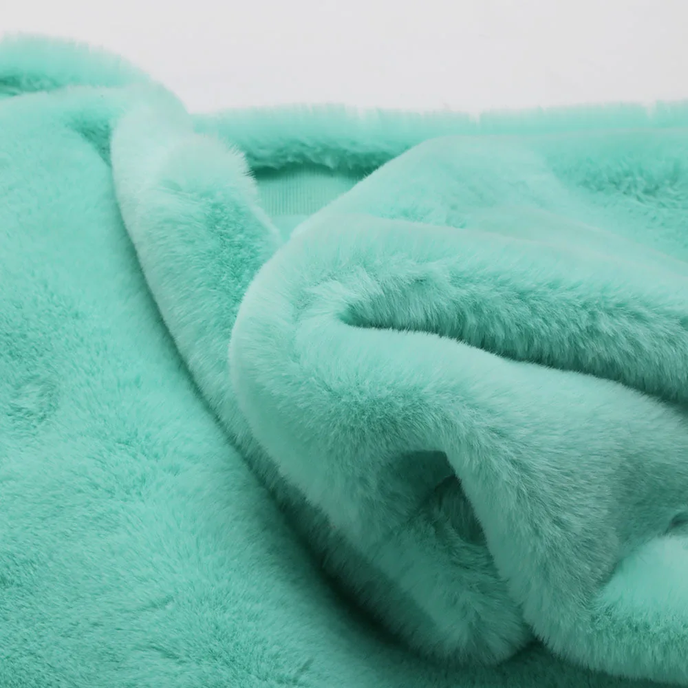 Buy ZYFMPTEX High Density 800gram 160CM Width Super Soft Faux Rabbit Fur 12mm Faux Fur Fabric Fur DIY Shoes Hats Material