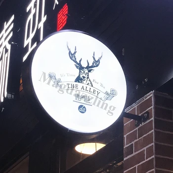 

Black 60cm Round LED Light box / Circular Projecting Lightbox/Illuminated Projecting Light Box Shop Sign Water Proof