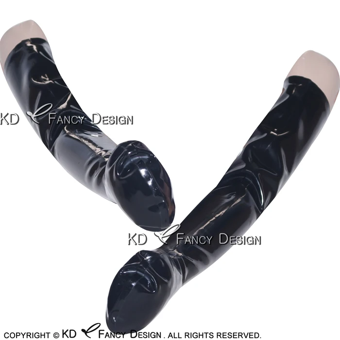 Черные сексуальные длинные латексные боксерские перчатки резиновые перчатки размера плюс ST-0006 - Цвет: black