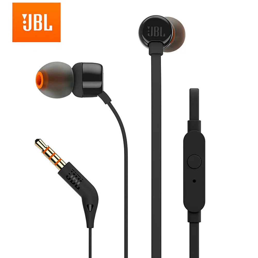 JBL T110 3,5 мм проводные наушники стерео музыка бас гарнитура спортивные наушники в линии управления Hands-free с микрофоном