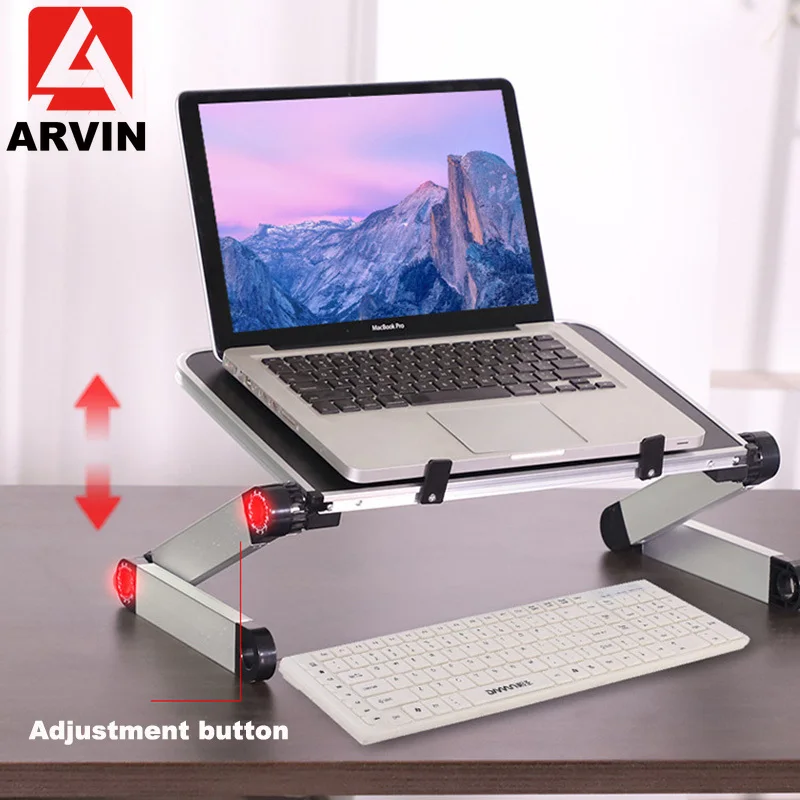 Arvin مريح حامل الكمبيوتر المحمول 360 قابل للتعديل المحمولة للطي مكتب السرير حامل كمبيوتر محمول ل ماك بوك برو 11-17 بوصة دفتر Lapdesk