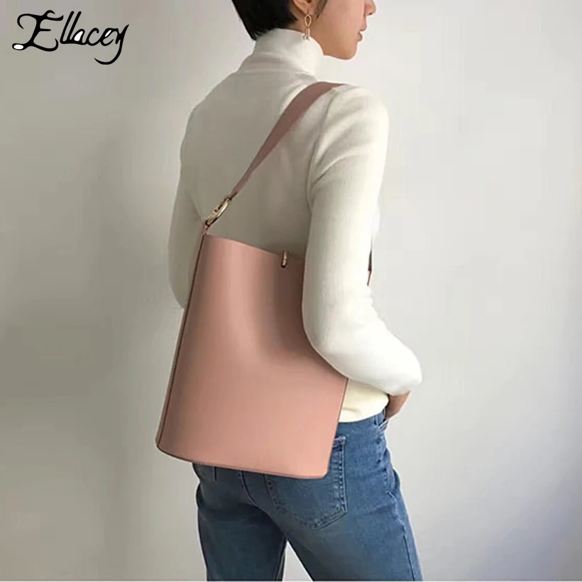 Ellacey 2018 Дамские туфли из pu искусственной кожи ведра сумка дизайнер Crossbody мягкие