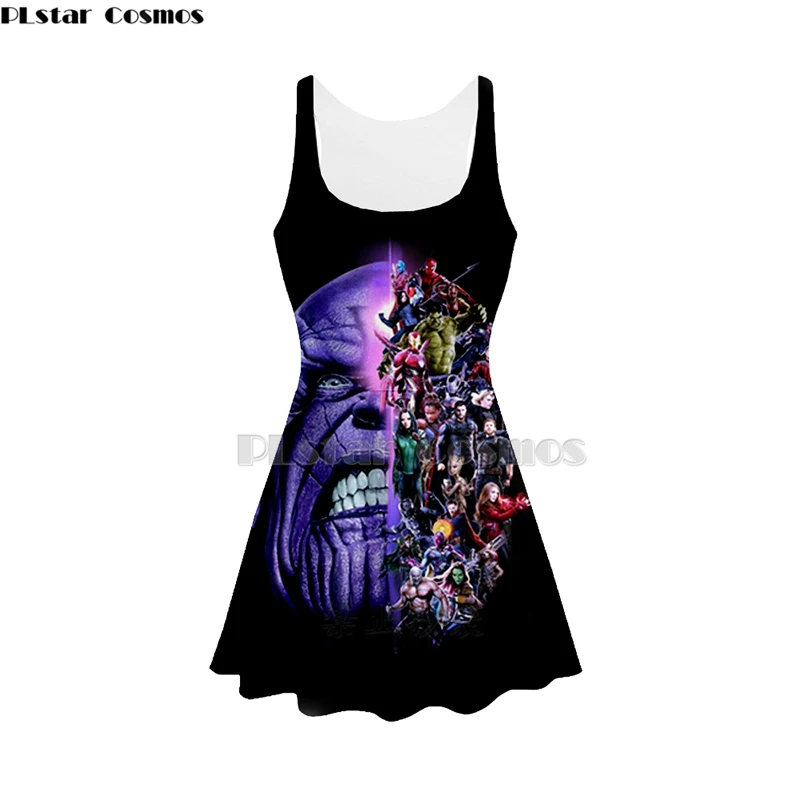 3D Print Avengers: Endgame women Summer women's clothing tank top dress sleeveless dress marvel the Thanos 3d dress