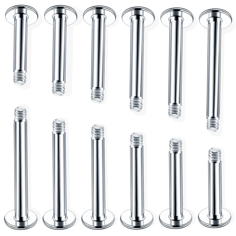 

100pcs/lot Steel 14G 16G Steel Labret Ring Bar End Earring Studs Lip Piercings Tragus - Post Only No Ends in Gauges Body Jewelry