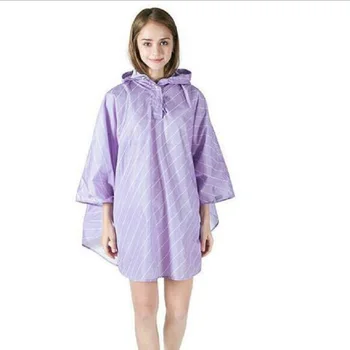 

Striped Raincoat Hooded Women Waterproof Purple Rain Coat Travel Outdoor Ladies Fashion Raincoats Jacket Cloak Coat 50yc105