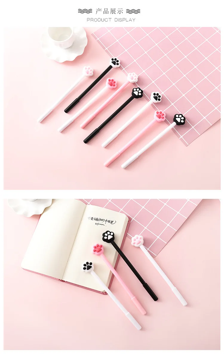 Milímetros de Tinta Material de Escritório Relativo à Promoção Gel da Pata do Gato Lote Criativo Caneta Lindo Coração Rosa 0.5 Preta Assinatura Escola Presente 40 Pçs - Mod. 112903 3 40 pçs lote Criativo Caneta Gel Da