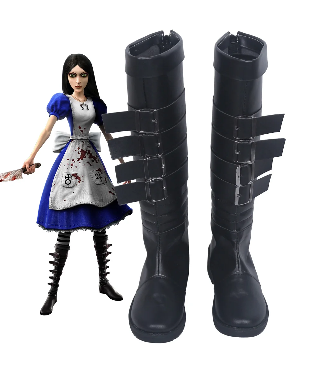 

Anime Alice Madness Returns Alice Cosplay Boots shoes Custom Made Any Size