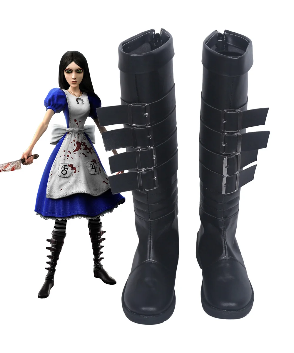 Anime Alice Madness Returns Alice Cosplay Boots shoes Custom Made Any Size  - AliExpress