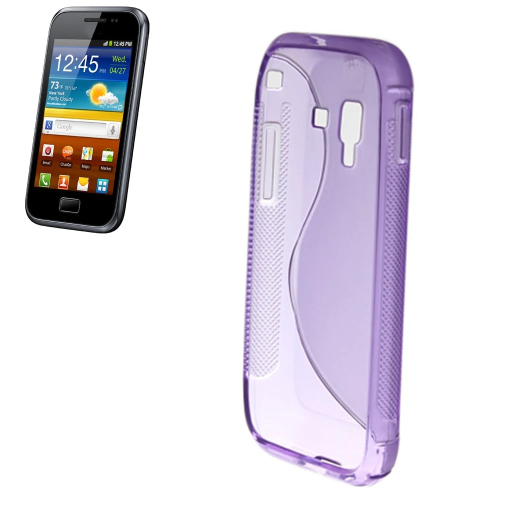Мягкий гелевый ТПУ чехол в горошек для Samsung Galaxy Ace Plus S7500 Бесплатная