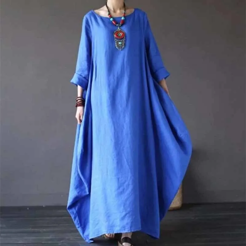 CHICEVER 2018 Plus Size Dresses For Women Three Quarter Sleeve 4XL 5XL Loose Maxi Summer Women's Dresses Female Clothes Fashion CHICEVER 2018 Plus Size Dresses For Women Three Quarter Sleeve 4XL 5XL Loose Maxi Summer Women's Dresses Female Clothes Fashion