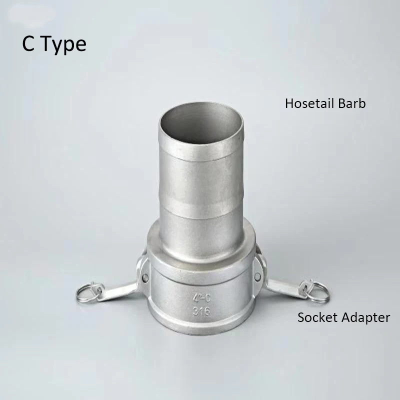 

1 1/4", 1.5", 2" Type C Hosetail Coupler SS304 Stianless Steel Quick Disconnecting Camlock Coupling
