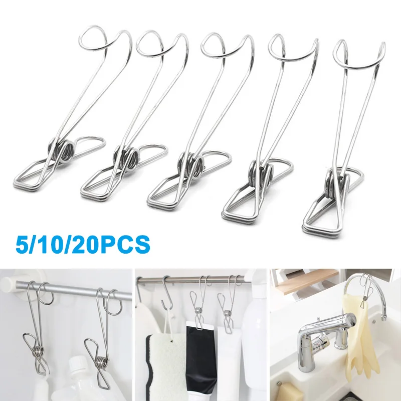 

Hot Stainless Steel Clothes Pegs Multifunctional Durable Metal Clips for Clothing Blanket FQ-ing