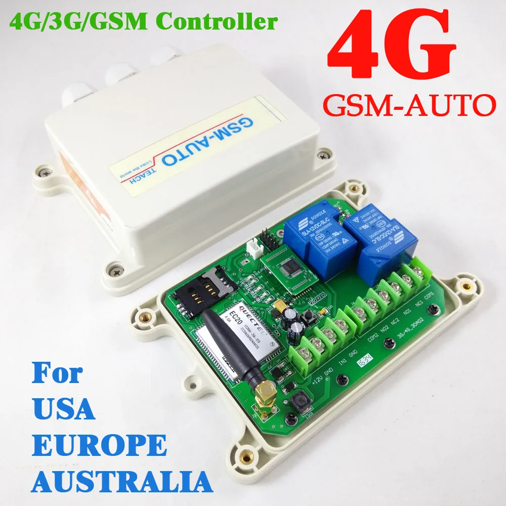 1pcs 4G Version GSM-AUTO Double big power relay GSM Remote Control System On board battery for power off alarm