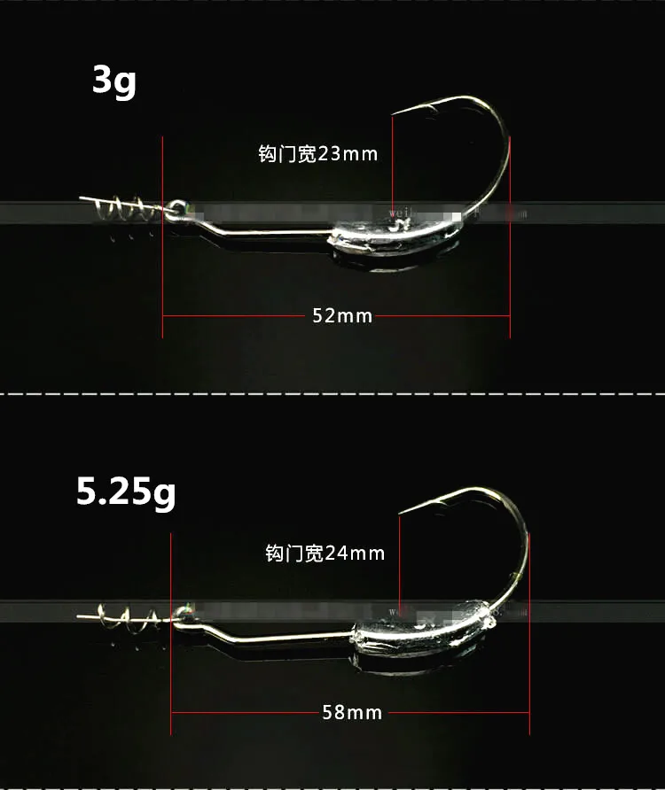 25 шт./компл. офсетная печать Vmc До крючка 2g 2,5g, 3g, с функцией 5,25g 7g взвешенный разрыв свободный мягкие приманки червь Судак бас Шот Отсадочная машина