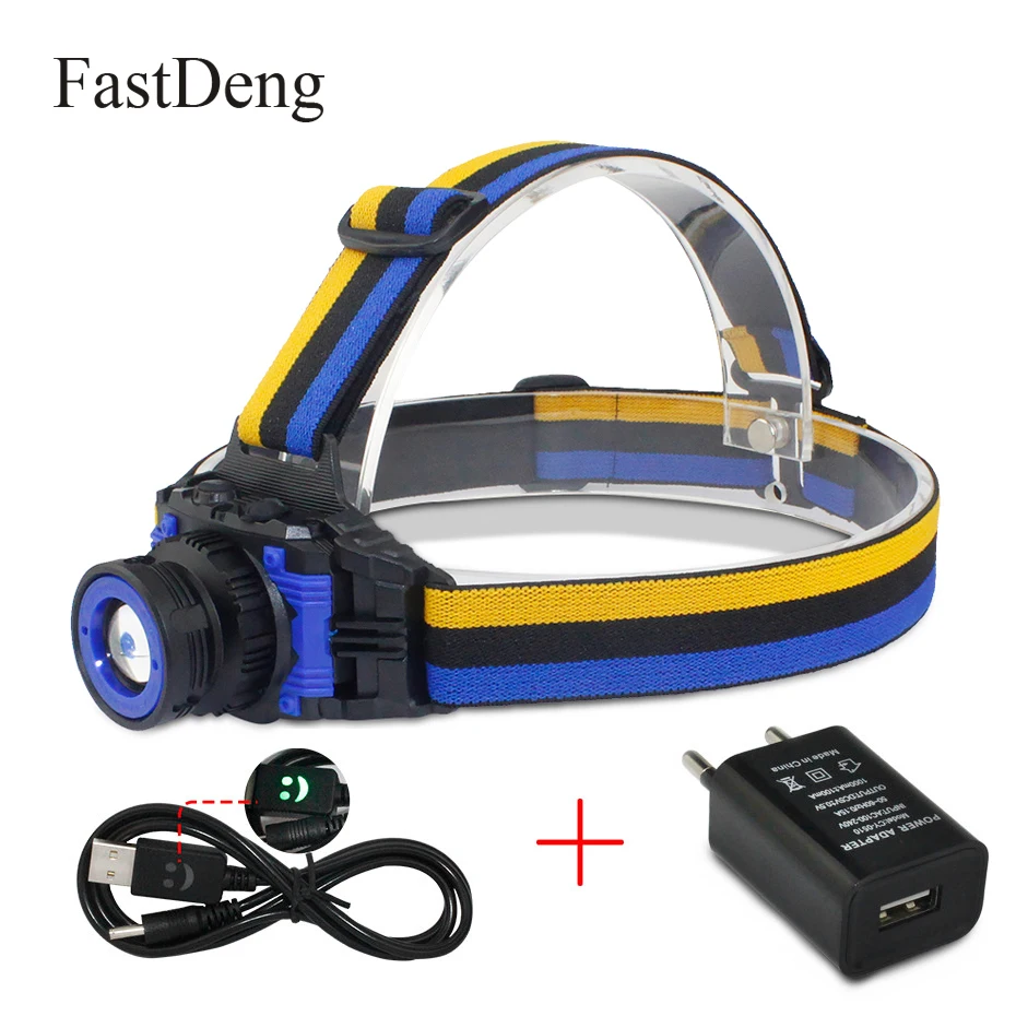 

Waterproof LED Headlamp Rechargeable Headlight Q5 Rotary Zoom 3 Modes Head Lamp Built-in Lithium Battery Torch Flashlight
