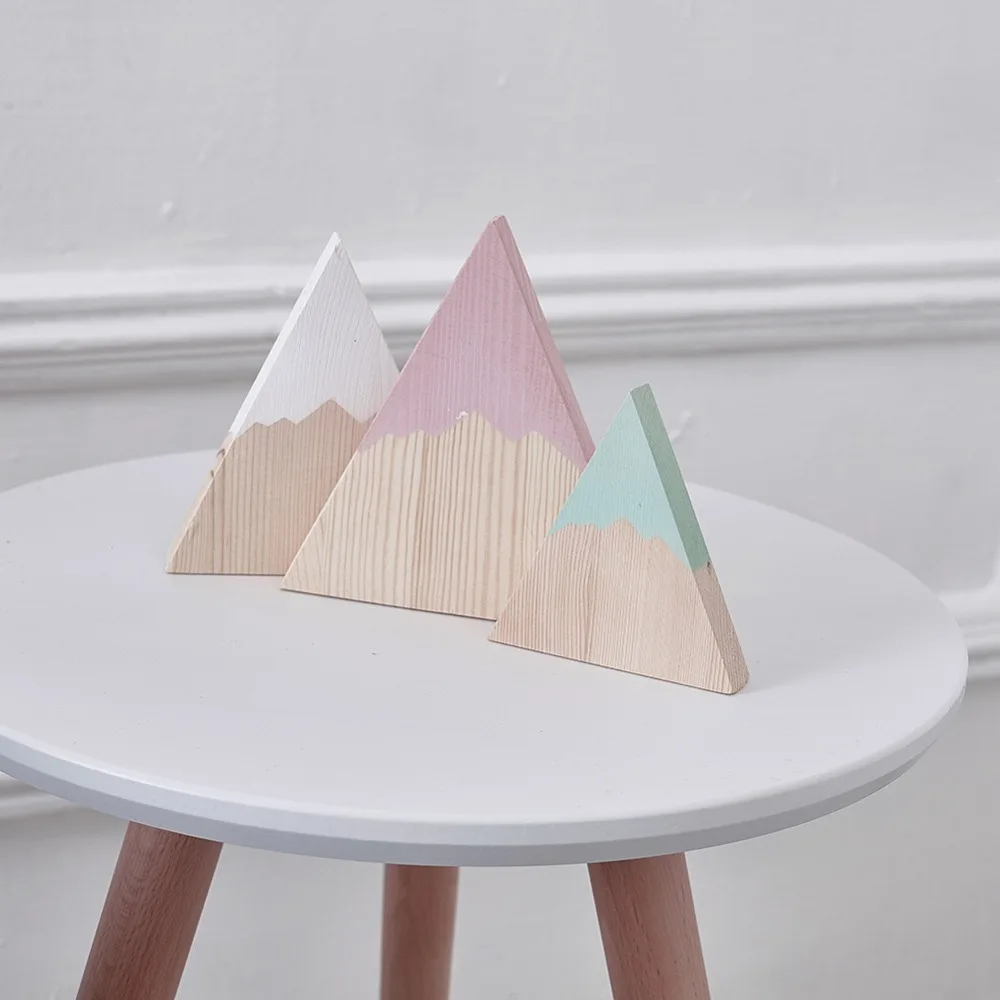 

Painted Triangle Wooden Toys Kids Baby Infant Wood Toy Gift Preschool Learning Toy Room Decor 3PCS/SET