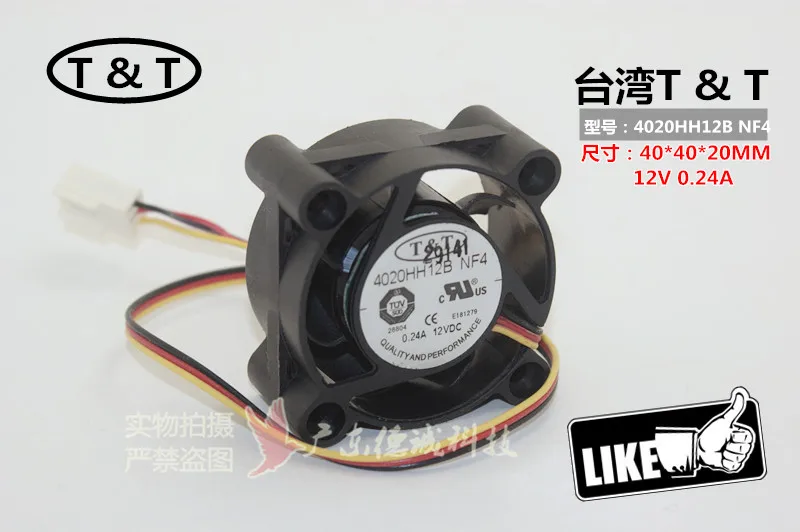 Бесплатная доставка Для T & 4020 4020HH12B NF4 12V 0.24A 3 проводной охлаждающий вентилятор 4 см