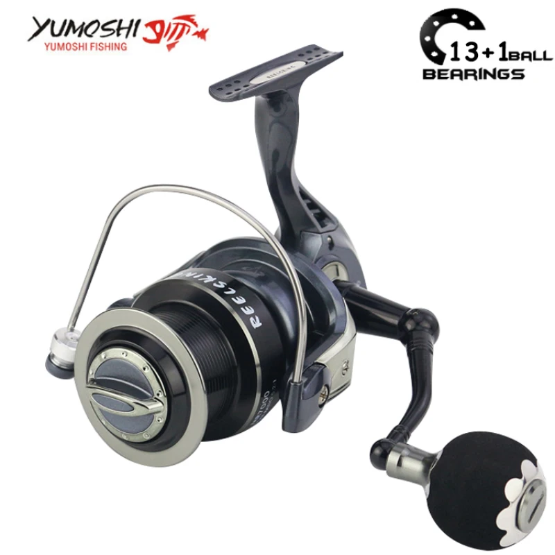 

Yumoshi 4000-7000 13+1 Ball Bearings Big Trolling Fishing Reels Feeder Carp Metal Fishing Reel Carp Carretilha de pesca
