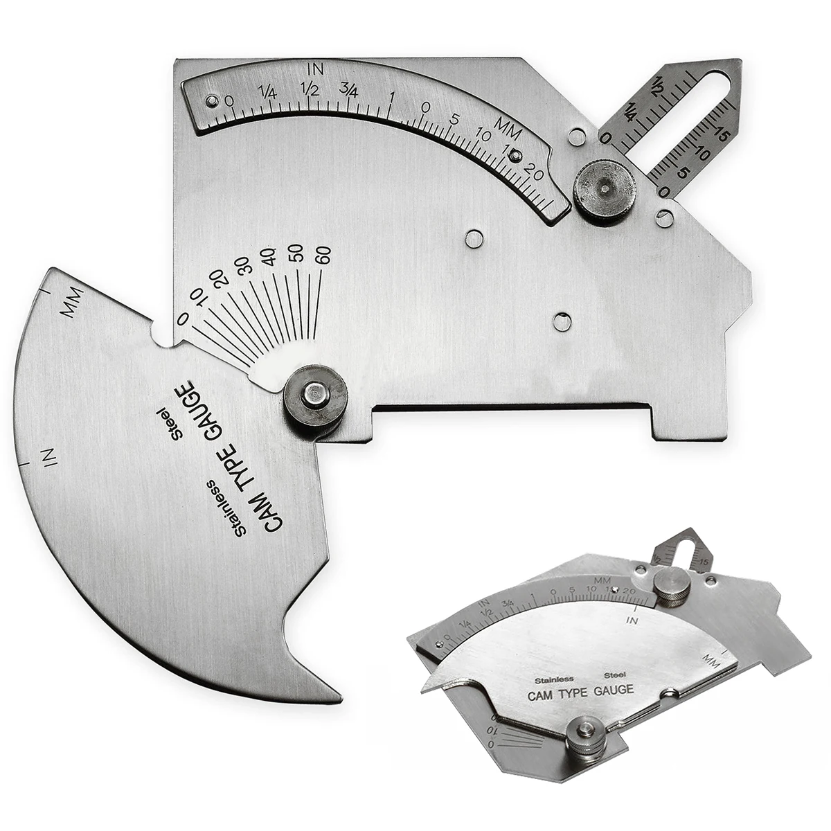 

1pcs Silver Bridge Cam Gage Test Ulnar Mayitr Welding Gauge Welding Inspection Gauge Inch Millimeter Measure Tool