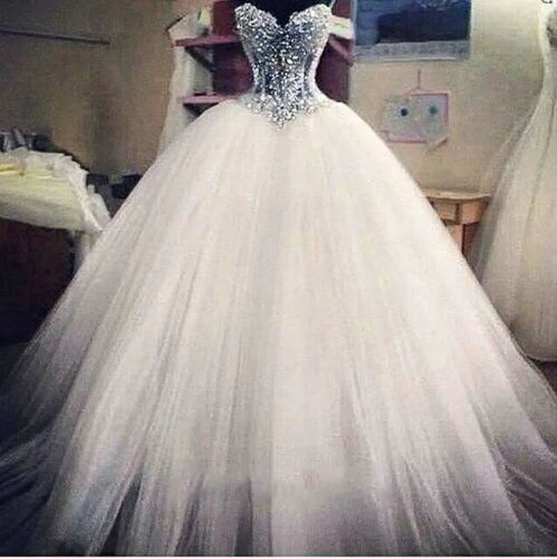 2015 Vestido De Noiva сердечко корсет Свадебные платья прозрачные романтичные с жемчугом