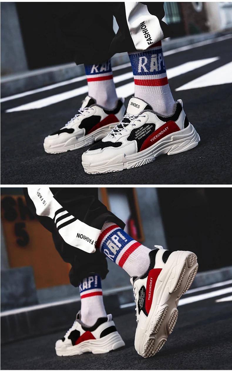 Men's Chunky Sneakers Dad Shoes Men Winter Classic With Fur High Platform Trainers Sneaker Black And White Sneakers Men Platform (8)