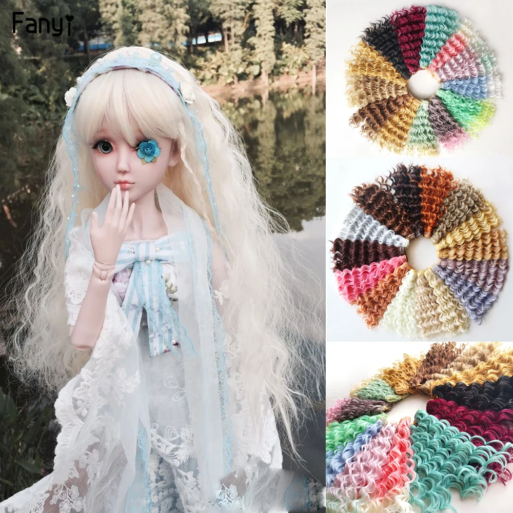 Кукольные парики 25*100 см натуральные сверхтонкие трессы для 1/4 1/3 BJD SD русские волнистые волосы ручной работы аксессуары для кукол