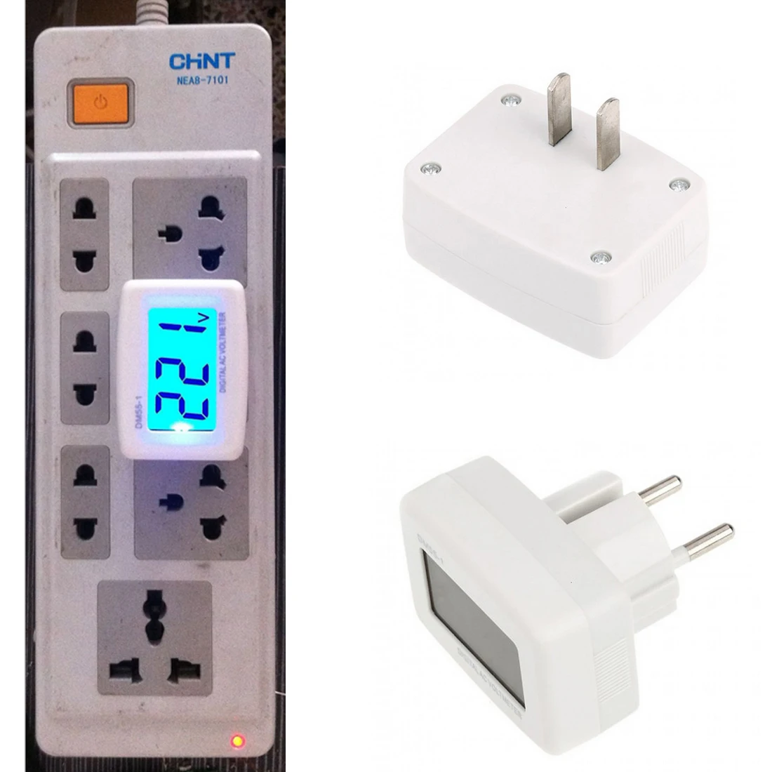 

LCD Digital Voltmeter Volt Monitor AC 110V 220V Household AC Panel Meter EU US Plug 80-300V Blue Backlight Voltage Tester