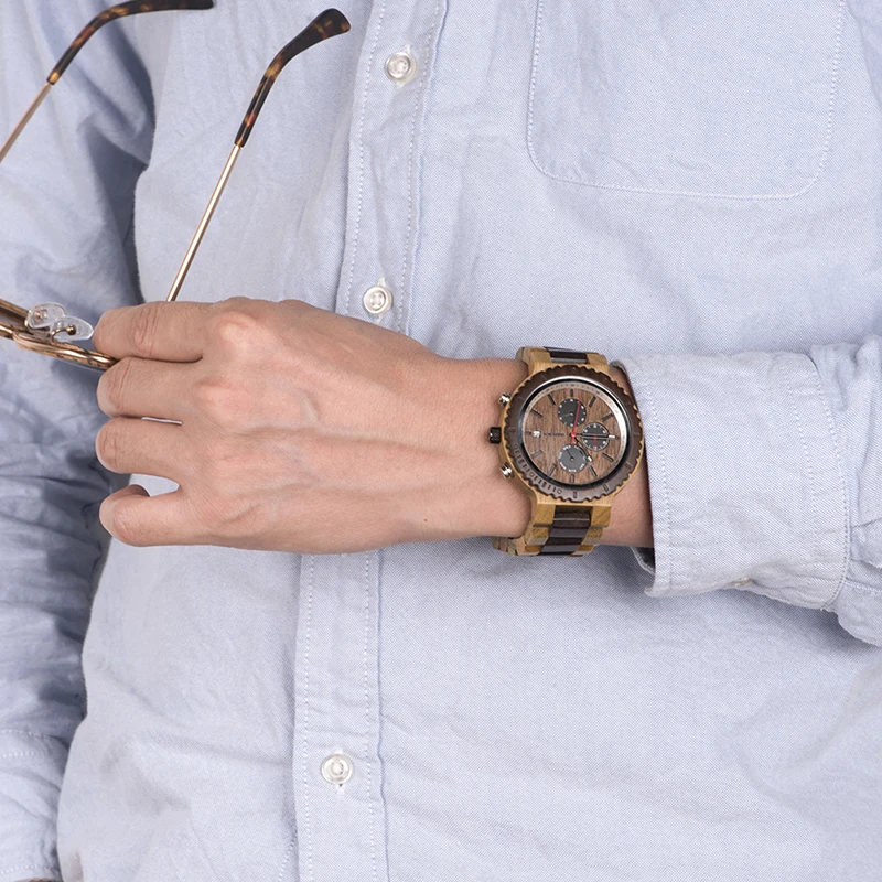 BOBO BIRD Men Watch Elegant Color Wood Watches Stylish and Original Wristwatch relogio masculino Custom Gorgeous Gift C-nR21