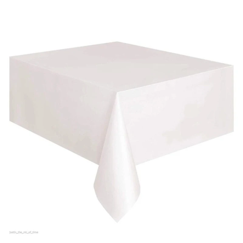 Прямоугольная салфетка для протирки стола 1 шт. 137*183 см пластиковая одноразовая скатерть одноцветная Скатерть для свадьбы, дня рождения, вечеринки распродажа - Цвет: Белый