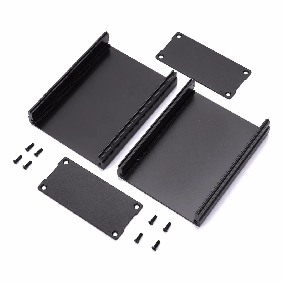 1pc Black Extruded Aluminum Enclosures PCB Instrument Electronic Project Box Case 100x76x35mm Mayitr