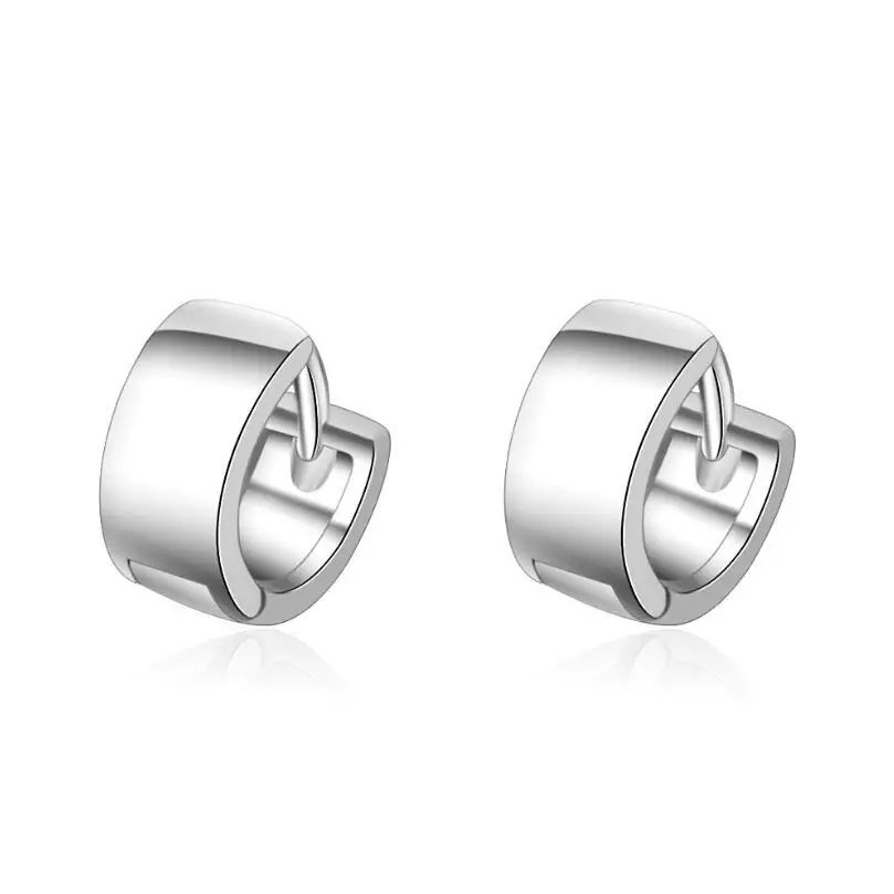 

New Hollow Round Couple Black Earrings For Women Male Trend Creative 925 Sterling Silver Christmas Jewelry Oorbellen SAE200