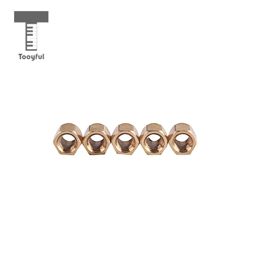 Tooyful 5 Pieces Brass Guitar Truss Rod Nut for Electric Guitar Bass Parts Stringed Instruments Accessories 