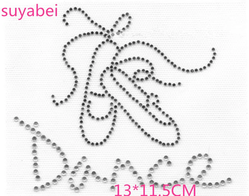 2pc/lot Ballet shoes dance Rhinestone iron on transfer patches hot fix rhinestone motif designs applique | Дом и сад