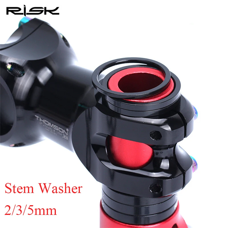 

RISK 3PCS 2/3/5mm Bicycle Headset Spacer Aluminum Alloy MTB Road Bike 28.6mm Fork Washers Bicycle Adjustment Gasket Bicycle Part