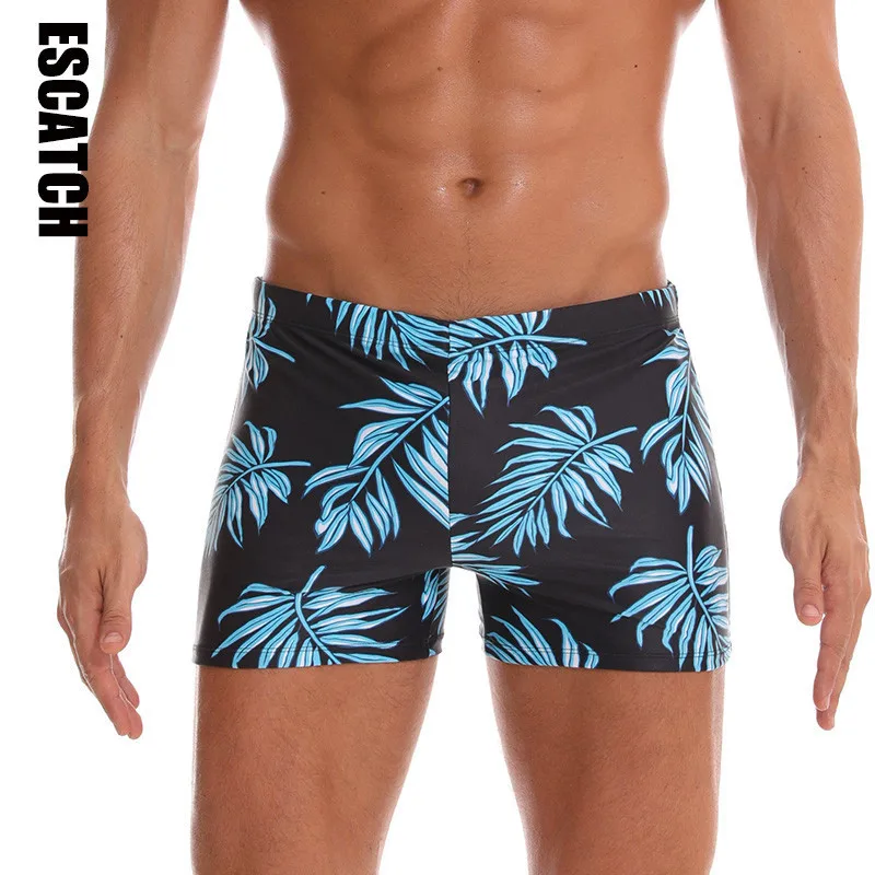 Swim Boxer Briefs Swim Jammer by Camo Racer Mens Square Leg Swimsuit Beach Surfing Swimming Trunks Pants Swimwear Shorts - Color: 3