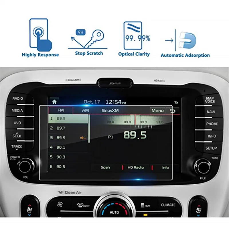 

For Kia Soul 2014-2018 8 Inch Car Navigation Screen Protector Tempered Glass Touch Screen Protector