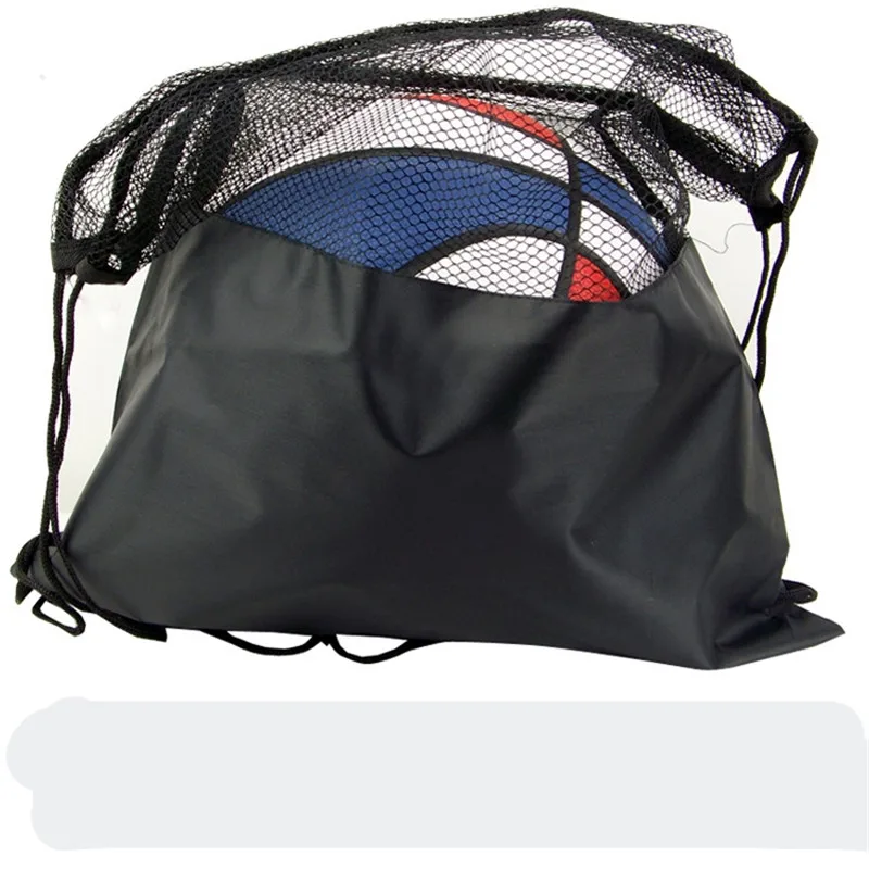 JUNRUI 1 piece of Basketball Black Mesh Bag Draw String Basketball Bag