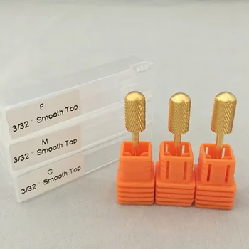 

3PCS High quality Coarse/Medium/Fine Large Barrel Smooth Top Bit electric drill carbide nail file drill bit for nail drill