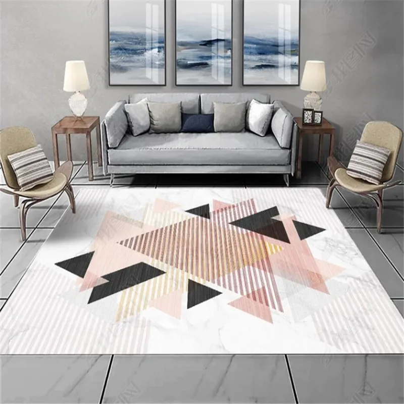 DeMissir Современные Мраморные лаконичные коврики с геометрическими узорами ковер для гостиной спальни прикроватный коврик для пола