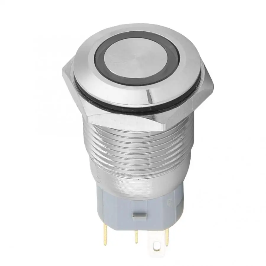 

Toggle Switch Light Switch 40pcs 16mm Metal Momentary Push Button Switch Auto Reset 5-Pin With 12V LED Light Switch 2019