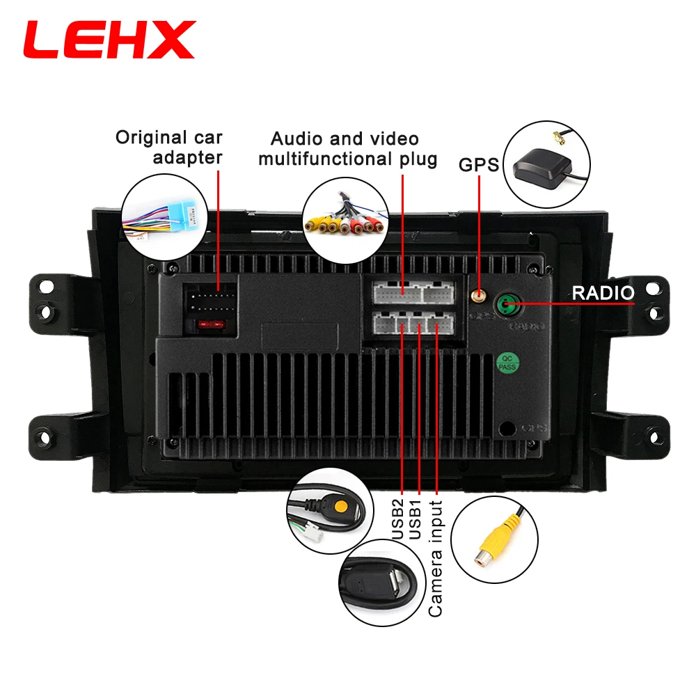 LEHX 2.5D ips экран Автомобильный Радио плеер для Suzuki SX4 2006 2007 2008-2011 2012 2Din Android 8,1 Мультимедиа gps навигационный плеер