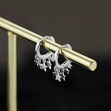 ANENJERY 925 Sterling Silber Hot Fashion Ohrringe Für Frauen Ins Sterne Quaste Ohrringe Gold S-E752