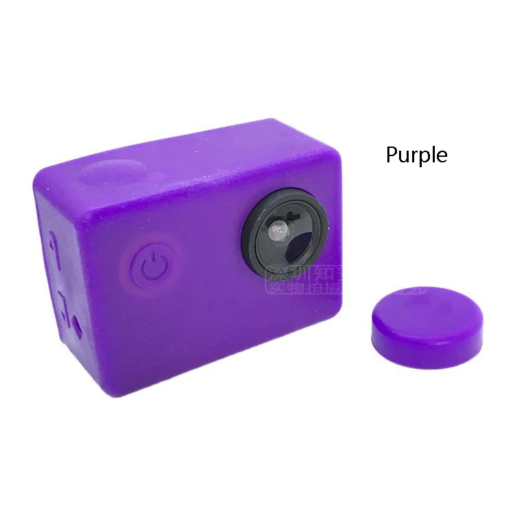 Силиконовый чехол с крышкой объектива для sjcam sj4000 sj5000 защитный чехол грязеотталкивающий резиновый мягкий мешок аксессуары для спортивной экшн-камеры - Цвет: Purple