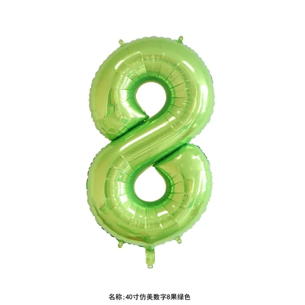 1 шт. 40 дюймов зеленые воздушные шары из фольги в виде цифр новые цифровые гелиевые воздушные шары для детского душа день рождения свадьбы украшения поставки - Цвет: 8