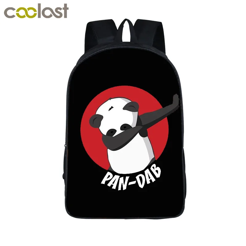 Dab Puppy Шиба ину рюкзак для детей школьные сумки Dab Panda рюкзак для подростков девочек и мальчиков рюкзак для ноутбука сумка для книг - Цвет: 16 panda07